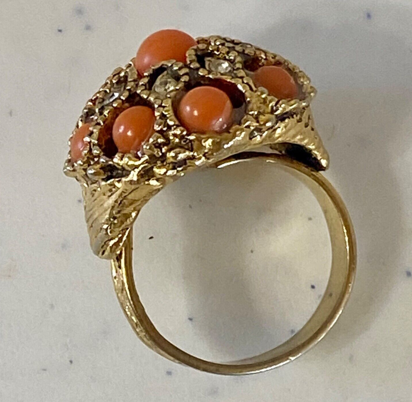 Vintage Statement Adjustable Large Orange Faux Co… - image 8