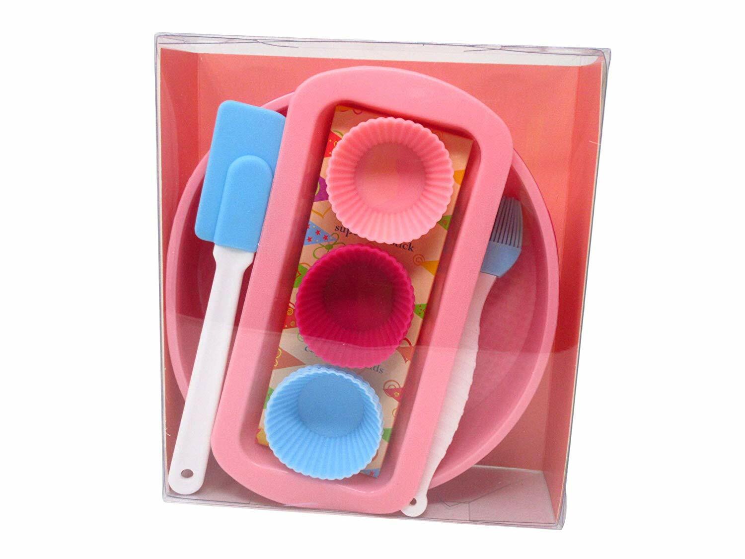 pink silicone baking set
