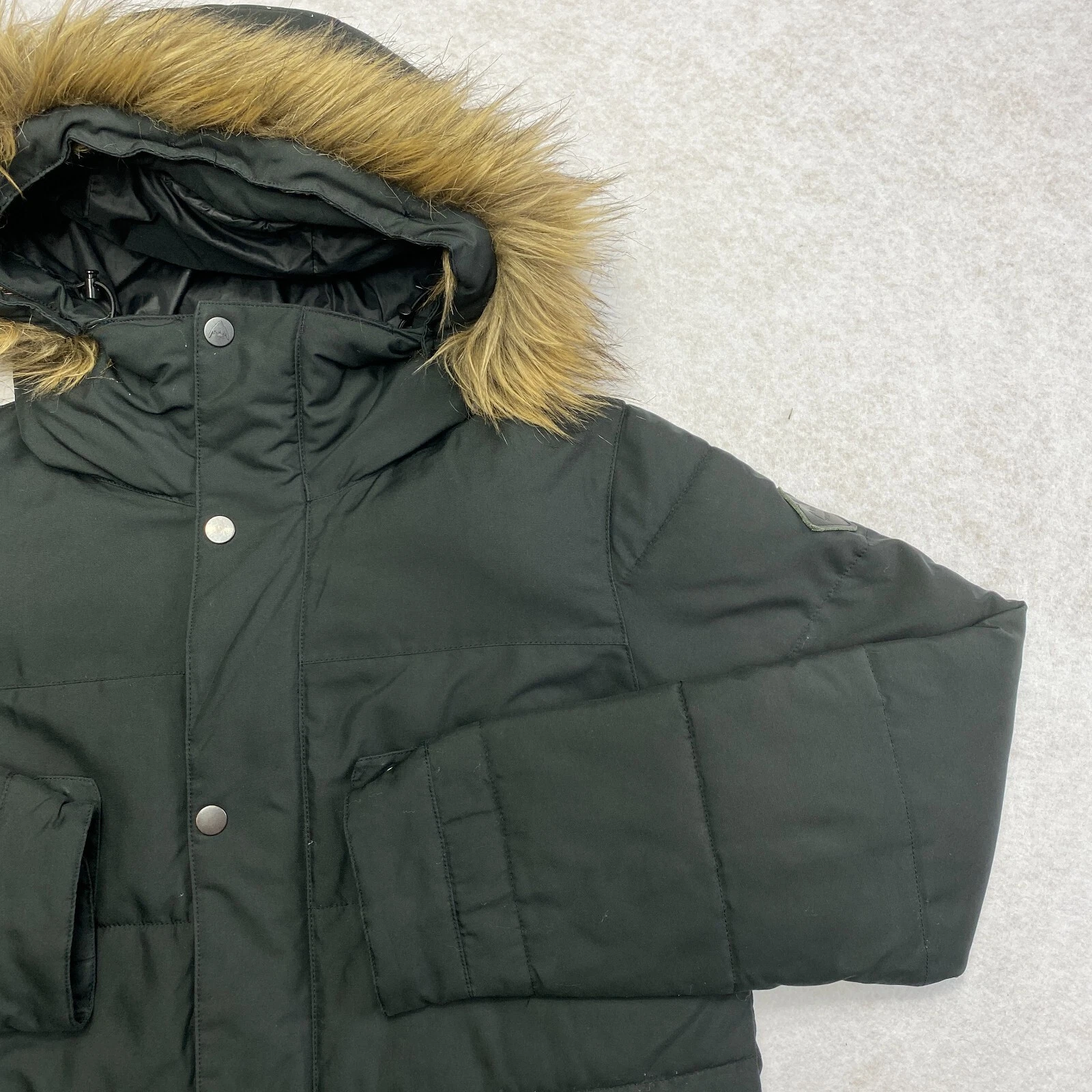 burton puffer ski down faux fur hoodie coat jacket