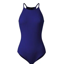 Womens Ladies Spaghetti Strap Halter Neckline Bodysuit