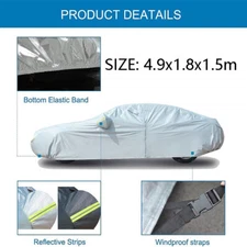 Outdoor Car Cover - 100% Waterproof, All-Weather Protection 193x71x59" XL Silver