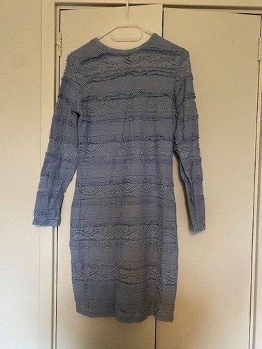 Blue Lace Stretch H & M Dress UK 10/12 Small. Good condition. - Picture 2 of 4