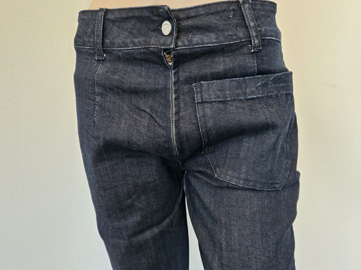 Imitation Denim Womens Straight Leg Reverse Pocket Keener Wash