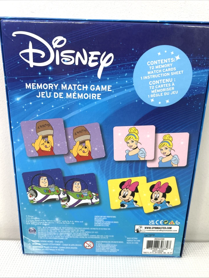 Disney Characters Matching Game 72 Cards Memory Game VGUC Complete - Image 2 of 4