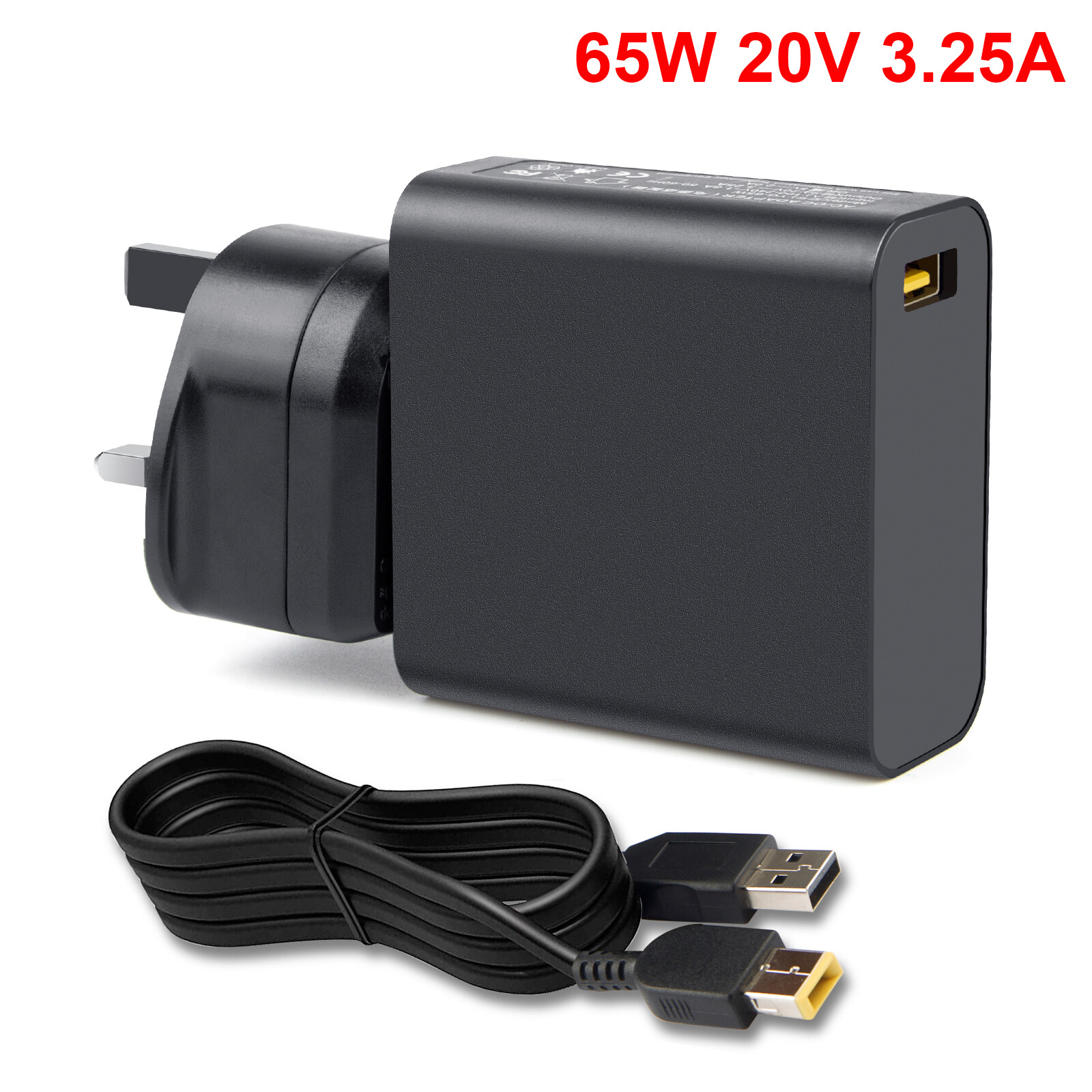 USB Yellow Tip Charger For Lenovo ThinkPad Ideapad Yoga AC Adapter