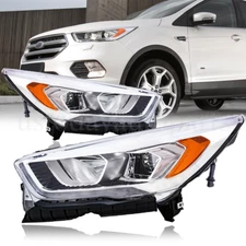 Headlights Headlamps Projector w/LED DRL For 2017-2019 Ford Escape Pair LH+RH