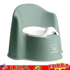 Comfortable Potty Chair W/ Backrest Armrests Easy Clean High Splashguard Round
