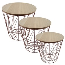 Metall Drahtkorb Drahtkörbe Tisch Korb mit Deckel P-150 kupfer in 3 Größen