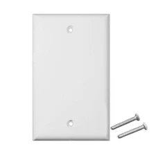 Single Gang Plastic White Electric Box Blank Face Wall Plate Cover 1-Gang