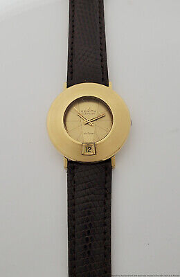 Zenith 18k Gold Automatic De Luxe Mens Vintage Wrist Watch Zenith 18k Gold Automatic De Luxe Mens Vintage Wrist Watch