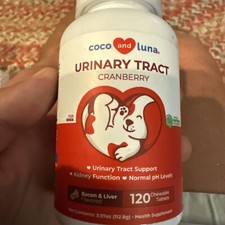 Cranberry for Dogs - 120 Chewable Tablets - Urinary Tract Support, Bacon liver