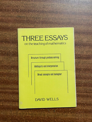 Three Essays On The Teaching Of Mathematics by D. Wells - Pub: Rain - 1982 - PB