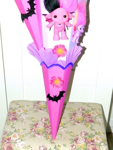 Schultüte Mädchen Troll Zuckertüte Troll Mädchen neu Unikat Handarbeit Name - Bild 2 von 5