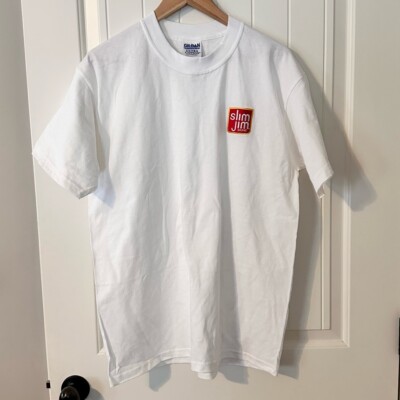 Slim Jim Brand heavyweight cotton T-shirt tee embroidered logo size large