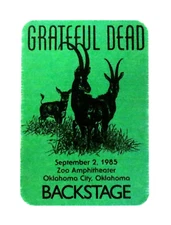 Grateful Dead Backstage Pass Zoo Oklahoma City OK OKC 9/2/85 9/2/1985 Gazelle GD