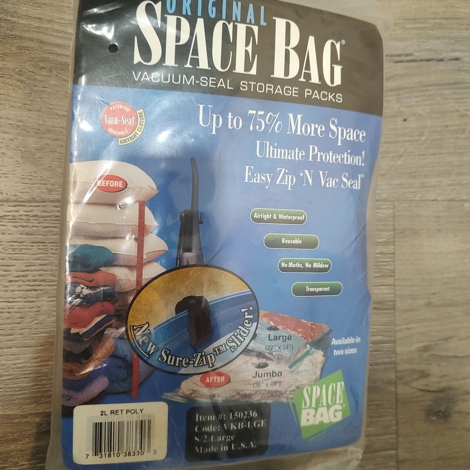Original Space Bags 2 Vacuum Seal Storage Packs Bags Size Large 22” X