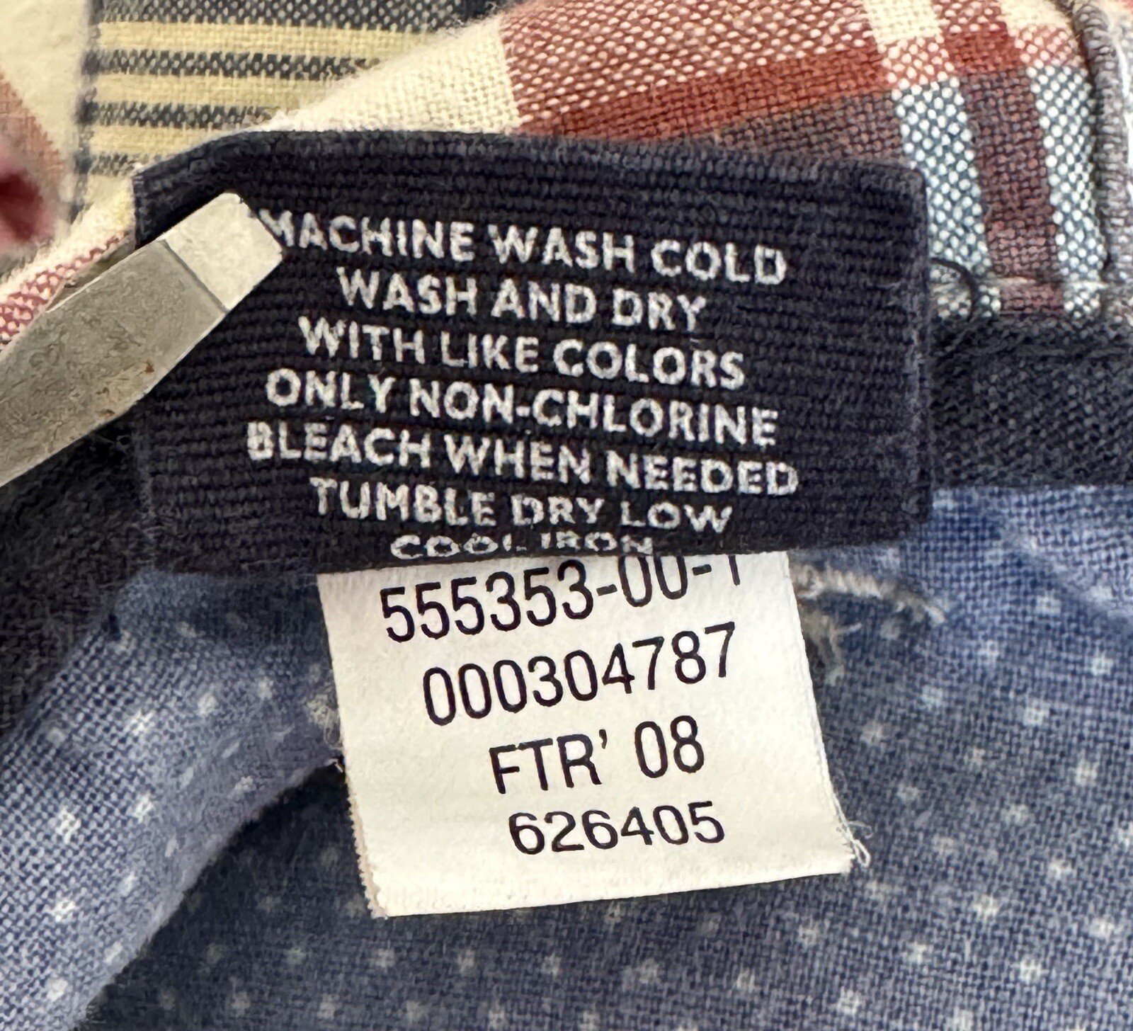 OLD NAVY Plaid Patchwork Madras Flat Front Slash … - image 7