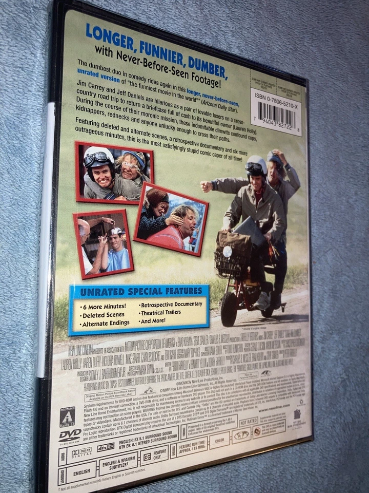 Dumb and Dumber (DVD, Extended Unrated) Jim Carrey Jeff Daniels NOS SEALED New - Image 3 of 4