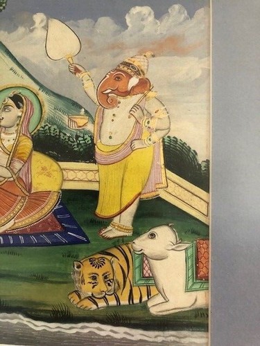 Genuine 19thC "Mughal" Indian miniature painting, Jaipur school - Picture 4 of 12