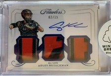 ADLEY RUTSCHMAN 02/15 Auto Triple Patch 2020 Panini Flawless ORIOLES