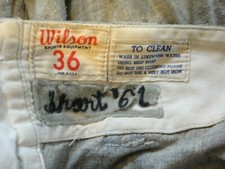 BILL SHORT GAME USED WORN 1961 NEW YORK YANKEES FLANNEL ROAD PANTS RE-ISSUED