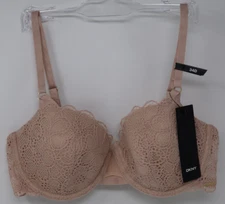 DKNY DK4500 Superior Lace Balconette Women's Bra Beige 34D NWT