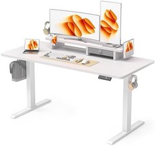 55x24 Inches Electric Standing Desk with Drawer and Monitor Stand, Height