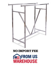 Econoco K41 Heavy Duty Double Bar Garment Rack w/ V-Brace 60" Chrome