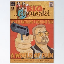 NEW The comic-style poster for The Big Lebowski Home Decor, Wall Art, Film Art