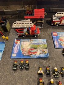 LEGO City Fire Set 60002 60003 60108  Truck Helicopter Complete w Instructions +