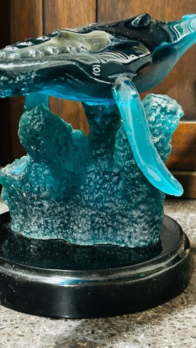 Wyland Studios Celebration of the Sea Teal Large Whale Sculpture WAS-201T