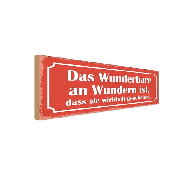 Holzschild 10X27 Cm Das Wunderbare An Wundern Ist Dekoration Deko Geschenk Holz-image