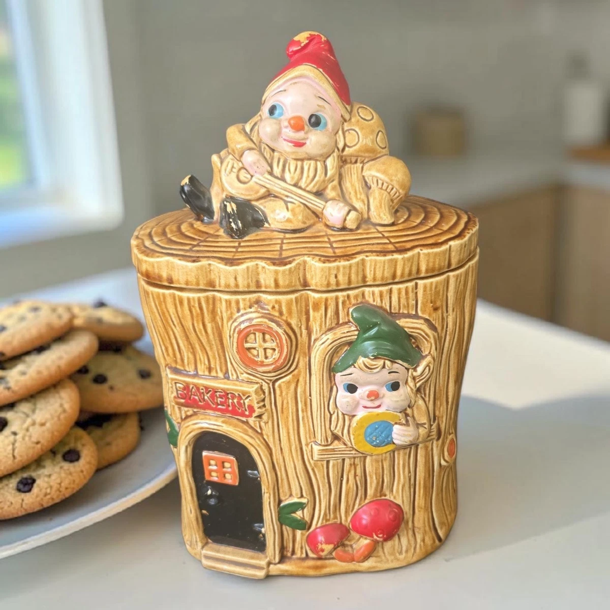 アメリカ製　クッキージャー　ヴィンテージ ウサギ　レトロ　ビスクマジック　USA American Bisque Collectible Canisters & Jars 1960-1969 Time Period