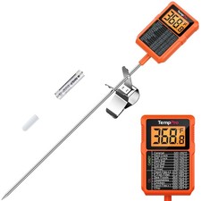 TP510 Waterproof Digital Candy Thermometer with Pot Clip, 10" Long Probe Inst...