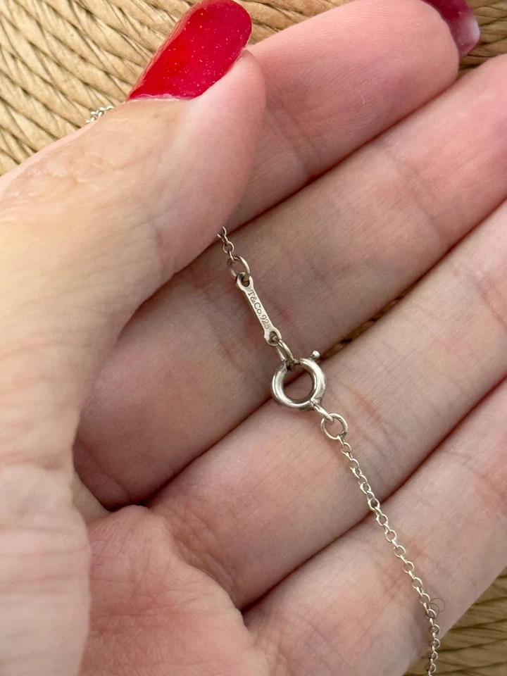 Collar colgante de frijol Tiffany @ Co de plata esterlina lapislázuli Elsa Peretti Foto 3 de 4