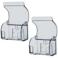 Qianyu 2Pcs Plastic Razor Holders with Cover for Shower Wall Transparent gray