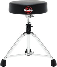 Gibraltar Drum Throne with Adjustable Height, Round Seat, -inch, Black