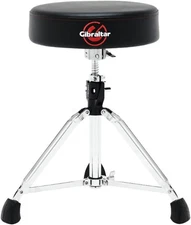 Gibraltar Drum Throne with Adjustable Height, Round Seat, -inch, Black
