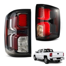 Halogen Upgrade To Led For 2014-2019 Chevy Silverado 1500 Black Tail Lights Pair