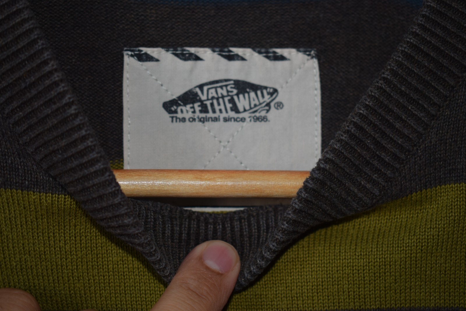 Vans "Off The Wall" Striped Cotton Knit Sweater Mens image 4
