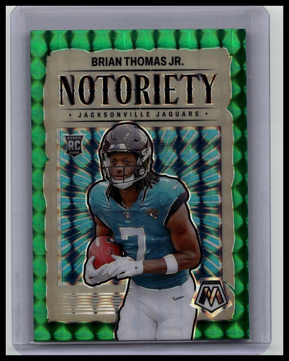 2024 Panini Mosaic Brian Thomas Jr. Notoriety Green Mosiac Prizm #25