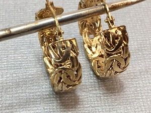 Authentic Gold Plated Anti-Tarnish Byzantine Round Hoop Earrings Real 925 Sterling Silver