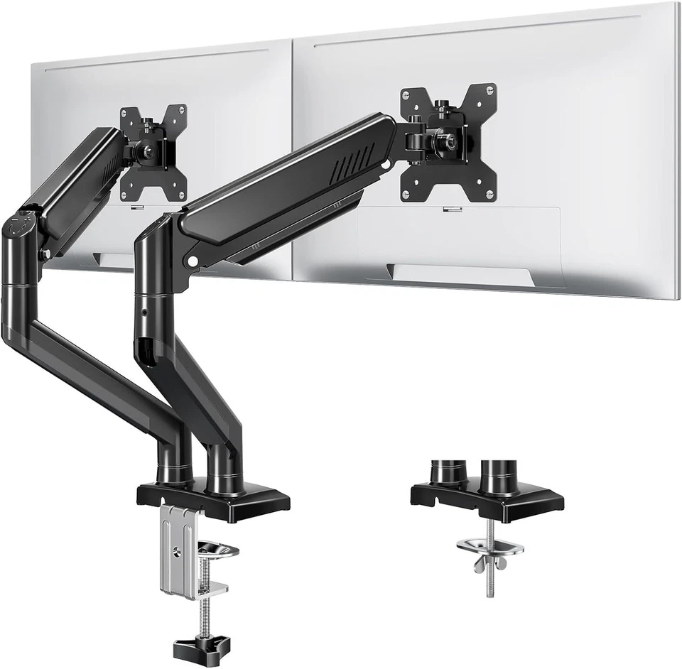 Heavy-Duty Dual Monitor Stand for 2-10kg Screens - Adjustable &Flexible Design - Image 3 of 4