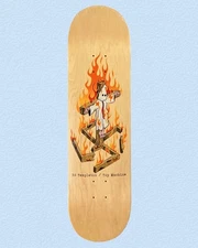 RARE Ed Templeton Charred Cross 8.5 Toy Machine Skateboard Deck