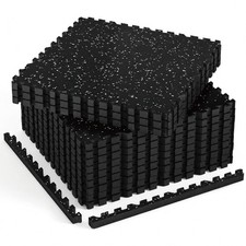 Airhop 1 Ultra-Thick 48 Sq Ft Rubber Top Gym Flooring For Home Gym 12 Tiles
