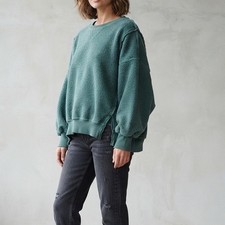 American Eagle Seriously Huggable Green Sherpa Oversized Sweatshirt XS