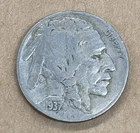 1937-D 3 Legged Buffalo Nickel RARE