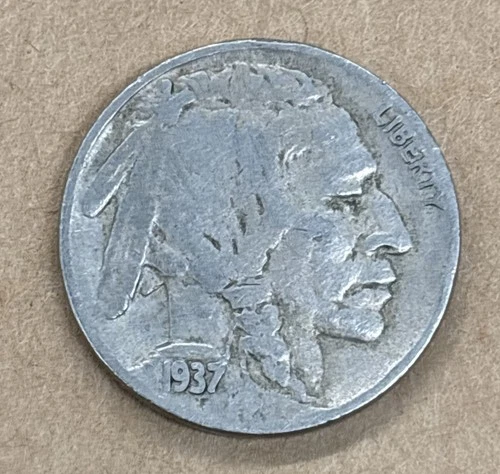 1937-D 3 Legged Buffalo Nickel RARE