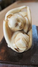 2 Netsuke erotic resin 1 signed