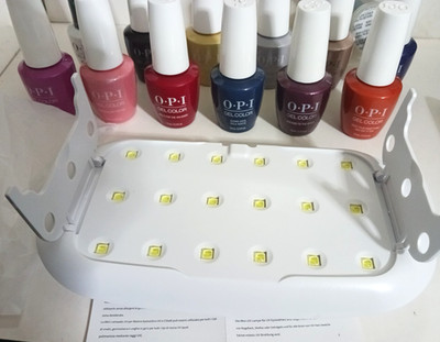 UV lamp for nails + 11 bottles finger nail gel color OPI base coat mirror effect